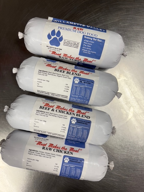 Willamette Valley branded assorted pet food blends