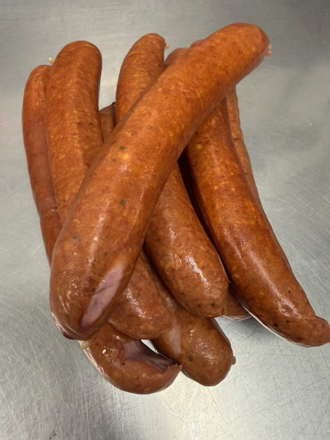 A pile of smoked brats