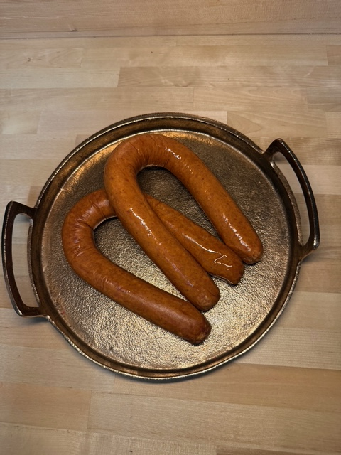 Two polish kielbasa rings