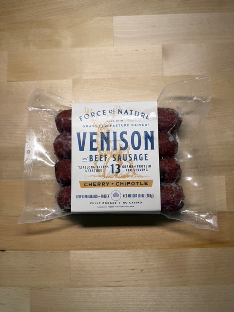 Force of Nature branded venison beef sausages