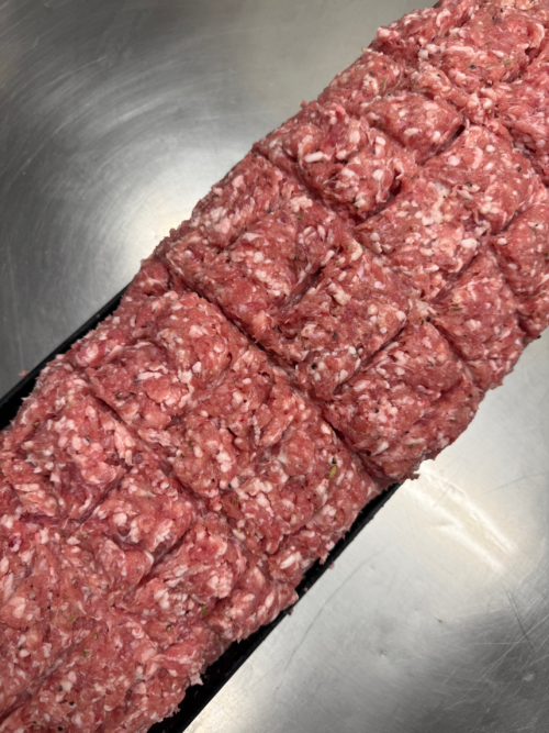 A tray of country sausage