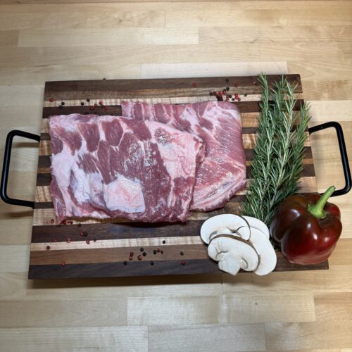 Two half racks of pork spare ribs