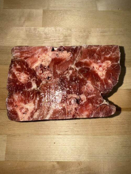 Turkey Necks frozen together and chopped into a one pound cube