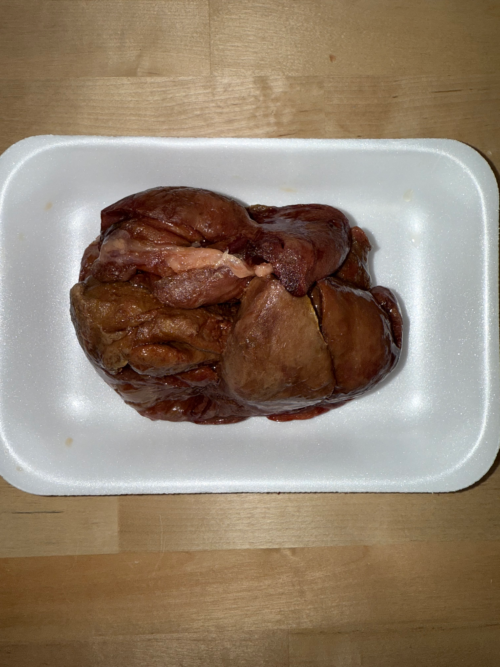 Turkey Gizzards on a tray