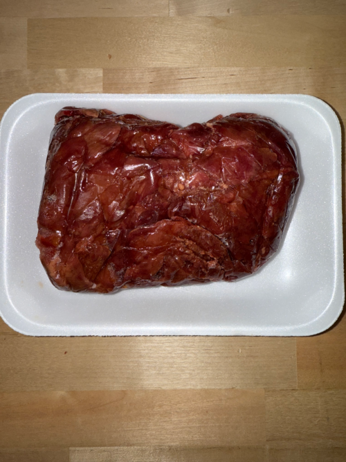 Pork livers on a tray