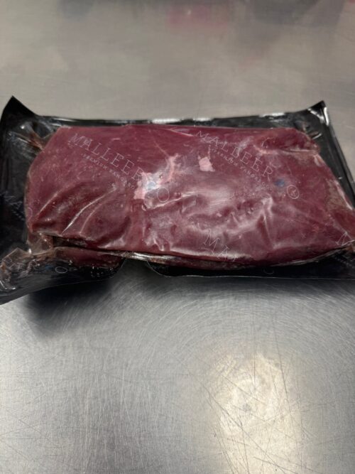 Vacuum sealed frozen pack of kangaroo loins